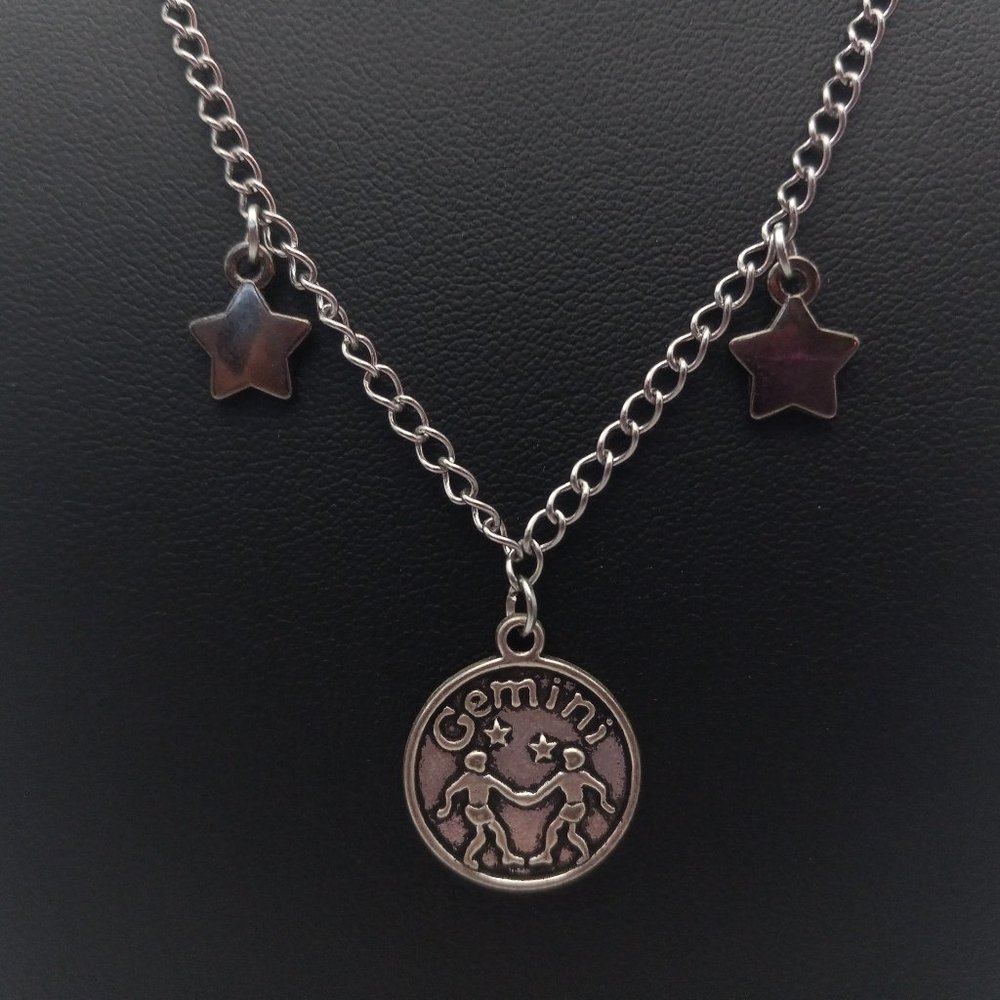 Gemini Intelligent Astrology Zodiac Sign Stars Chain Necklace Handmade Jewelry